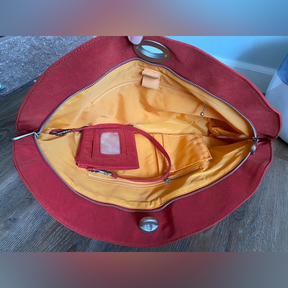 Baggallini Red Satchel with Silver Accents - Picture 5 of 8